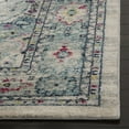 thumbnail image 3 of SAFAVIEH Madison Haven Floral Bordered Runner Rug, Light Grey/Fuchsia, 2' x 8', 3 of 7