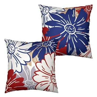 ABSOP Floral Pillow Covers 18"x18" Set of 2 Summer Sunflower Daisy Decorative Throw Pillow Covers Linen Square Pillow Case for Home Decor Outdoor Couch
