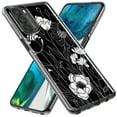 thumbnail image 2 of MUNDAZE Motorola One 5G Line Drawing Art White Floral Flowers Shockproof Clear Hybrid Protective Phone Case Cover, 2 of 5