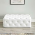 thumbnail image 4 of Modway Amour 48" Tufted Button Entryway Faux Leather Bench in White, 4 of 9