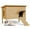 Brown, variant on Hidpriva Insulated Wooden Outdoor Cat House, Weather-Resistant Feral Cat Shelter for Winter w/ Foldable Ladder & Visible Window, White