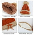 thumbnail image 7 of Viworld 3Pcs/Set Women Winter Knitted Hat with Scarf and Mask Cover Set Pompom Beanie Warm Scarf Anti Haze Full Face Cover Beige, 7 of 7