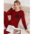thumbnail image 2 of Ekouaer Pajamas Women's Long Sleeve Pj Set Soft 2 Piece Loungewear Sleepwear with Jogger Pants, 2 of 6