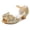 Gold, variant on Viluyesy Girls Summer Pearl Bow Sandals - Kids High Heels Princess Dress Shoes Crystal Wedding Party Pageant Sparkly Mid-Large Size 4-12Y Blue Size 3 M