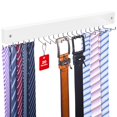 thumbnail image 1 of Perchero para corbatas, colgador de cinturón montado en la pared, giratorio 360, organizador de cinturón, 20 ganchos de almacenamiento para cinturones, corbatas, bolsos, bufandas, camisetas sin mangas, 1 of 5