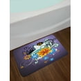 thumbnail image 2 of Modern Bath Mat, Contemporary Design with Stars Flowers and Swirls with Dark Purple Color Backdrop, Non-Slip Plush Mat Bathroom Kitchen Laundry Room Decor, 29.5 X 17.5 Inches, Multicolor, Ambesonne, 2 of 2