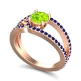 thumbnail image 2 of 2.50 Carat Round Cut Peridot & Blue Sapphire Gemstone Latest Anniversary Ring for Ladies Solid 14K Rose Gold Size 7 by Diamond-Capitals, 2 of 8