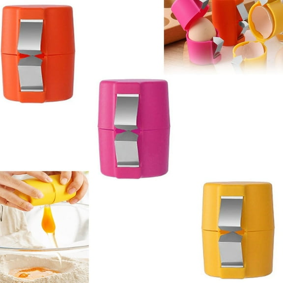 3 PCS Egg Shell Opener, 2025 New Egg Cracker Tool for Raw Eggs, Handheld Eggs Breaker Multifunctional Egg Cutter Egg Cracker and Separator for Cooking Camping Kitchen Gadgets