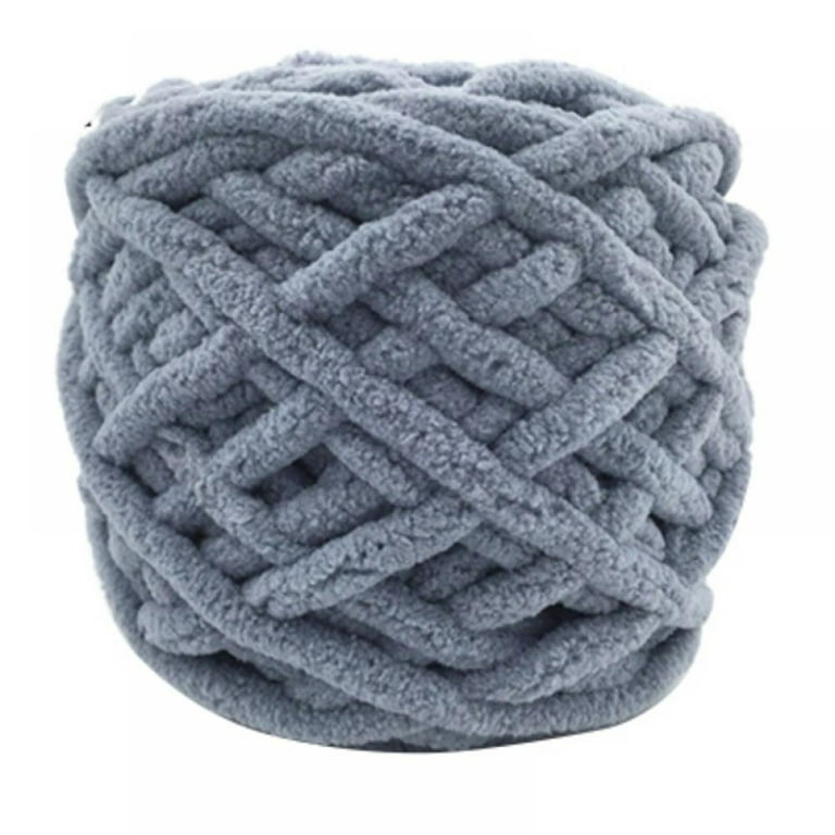 Chunky Knit Chenille Yarn for Hand Knitting Blankets, Super Soft