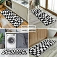 thumbnail image 6 of Black and White Wavy Checkerboard Pattern Kitchen Rug Mat,Kitchen Runner Rugs Non Skid Washable,Decorative Kitchen Floor Mats for Kitchen,Sink,Laundry,17"x47.2", 6 of 7