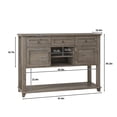 thumbnail image 5 of Vabches 3-Tier Wood Condole Table with 3 Drawers and Shelves, 47" Narrow Long Sofa Entryway Table with Sliding Barn Door Storage Cabinets, Washed Grey, 5 of 9