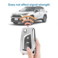 thumbnail image 7 of Key Fob Cover Case for Toyota Soft TPU Key Holder 2/3/4 Button Full Coverage Smart Car Key Protector with Leather Keychain Lanyard for RAV4 Corolla Camry Highlander Tundra Fortuner,Silver, 7 of 7