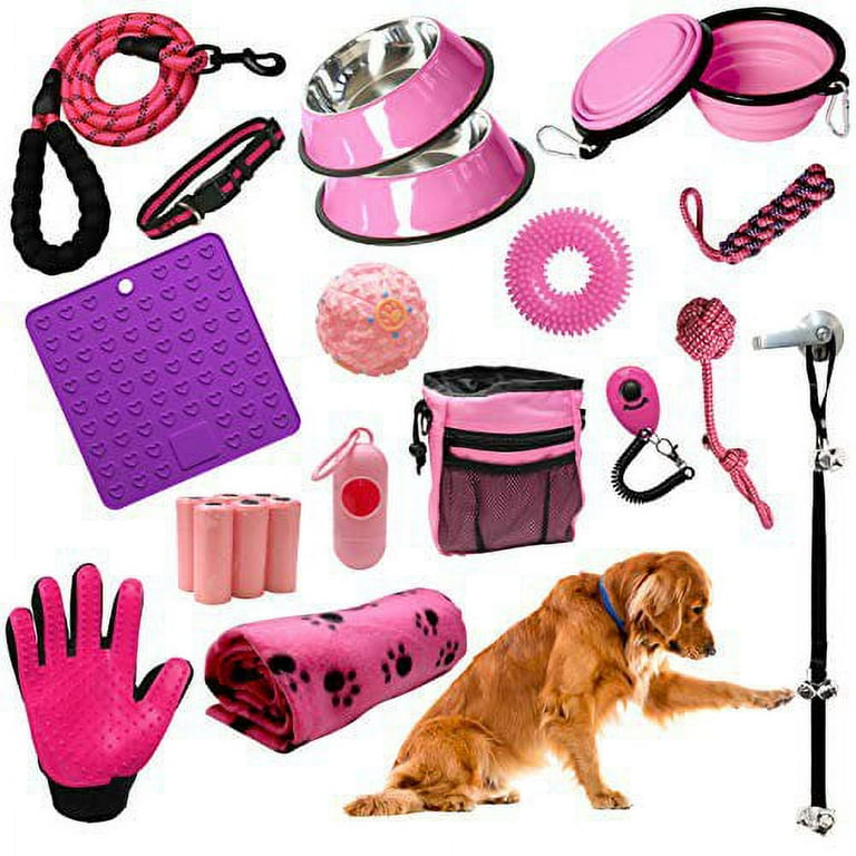 SETONWARE Puppy Starter Kit Dog Toys Dog Bed Blankets Puppy Dog Grooming Tool Training Toys Training Bells Dog Leashes Accessories for Dogs Gift