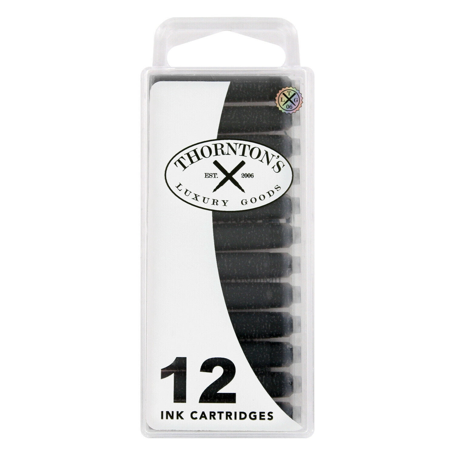 (5 pack) Thornton's Luxury Goods Short Standard International Fountain Pen Ink Cartridges Ultimate Gray Ink Pack of 12 Refills for Classic Calligraphy Pens Compatible With All Brand Neutral PH Smooth Flow