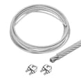 thumbnail image 1 of 16Ft(5M) Wire Rope 304 Stainless Steel Cable 3/16" (5.0 mm) Vinyl Coated with 2pcs Screw Chuck Transparent, 1 of 7
