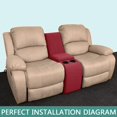 thumbnail image 2 of Recliner Console Jacquard Cover For Sofa With Cup Holders And Storage (Wine Red), 2 of 7