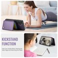 thumbnail image 4 of Case Designed for Samsung Galaxy S25 Plus, Classic RFID Blocking Detachable Magnetic Card Slots Kickstand Durable Shockproof Protective Magnetic Buckle 2 In 1 Case for Galaxy S25 Plus - Purple, 4 of 11