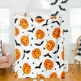 thumbnail image 6 of Clearance Under $10 Halloween Pumpkins Bats Rustic Orange & White Ultra Soft & Plush Throw Blankets Flannel Sofa Blanket Air Conditioning Cover Blanket, 6 of 8