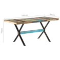 thumbnail image 4 of vidaXL Table à Manger 160x80x76 cm Bois Récupéré Massif, 4 of 5