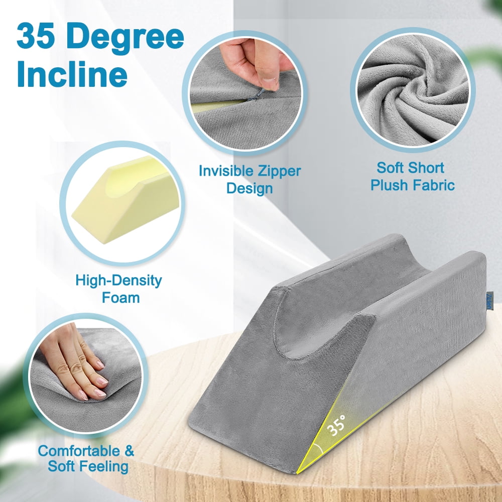Leg Elevation Wedge Pillow Knee Foam for Sleeping Post Surgery Foot Leg Rest Pillows Knee Support Cushion Medical Elevated Pillow Leg Elevator Bed Positioning Wedge Ankle Surgery Recovery (50cm Long)