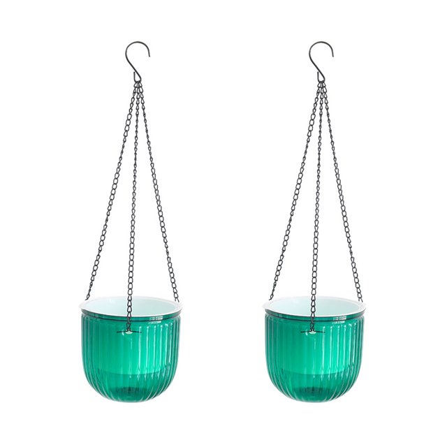 2pcs Durable Outdoor Hanging Flower Basket Plastic Hanging Plant Pot Indoor Hanging Planter