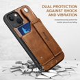 thumbnail image 4 of for iPhone 14 Plus Case, PU Leather Wallet Case Back with Elastic Card Slot Magnetic Clasp Kickstand Hand Strap Protective Cover for iPhone 14 Plus 6.7 inch 2022 (Brown), 4 of 17