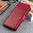 thumbnail image 5 of For Iphone 14 Mirror Window Crazy Horse Pattern Mobile Phone Protective Leather Case Red, 5 of 5