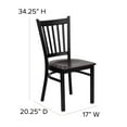 thumbnail image 5 of Flash Furniture 2 Pk. HERCULES Series Black Vertical Back Metal Restaurant Chair - Mahogany Wood Seat, 5 of 14
