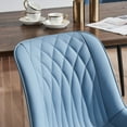 thumbnail image 2 of YOUNIKE Dining Chairs Set of 2, Upholstered Dining Room Chairs with Metal Legs, Faux Leather Kitchen Chairs, Armless Side Chairs, Large Padded, Metal Legs, Blue, 2 of 15