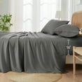 thumbnail image 2 of JELLYMONI 4 Pieces Cooling Full Sheets Set, Microfiber & Bamboo Sheet Set, Breathable & Wrinkle Free - 16" Deep Pockets Bedding Sheets & Pillowcases,Dark Grey, 2 of 7