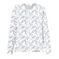 thumbnail image 4 of Arlun Long Sleeve Floral Print T Shirts for Women Fashion Casual Crew Neck Ladies Tops Relaxed Fit Comfy Tunic Tops Soft Lightweight Pullover Tee for Early Spring Wear Light Blue XL, 4 of 4