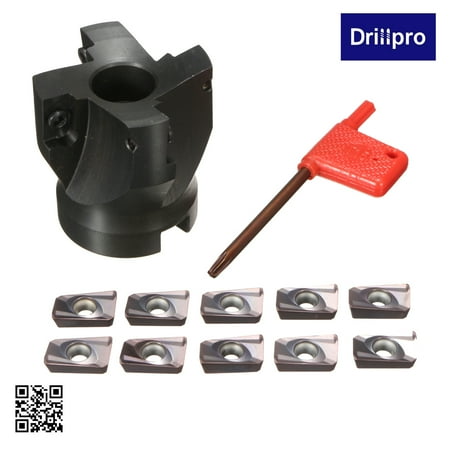 Face Mill Inserts - 4 Flute 400R-50mm-22 Face End Mill Flat Cutter + 10pcs APMT1604 Carbide Insert