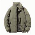 thumbnail image 2 of Aueoeo Men's Corduroy Jacket Winter Warm Stand Collar Long Sleeve Zip Up Padded Coat Outwear With Pockets Army Green 5X-Large, 2 of 4