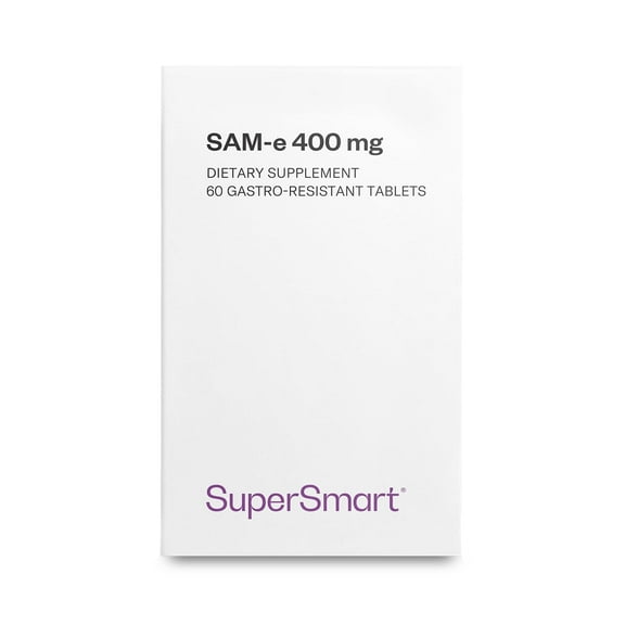 SuperSmart - SAM-e 400 mg (S-Adenosyl Methionine) | Non-GMO & Gluten Free - 60 Enteric Coated Tablets