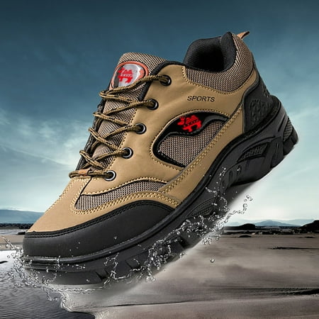 

PhoneSoap Walking Shoes For Men Fashion Sneakers Casual Shoes Loafers Breathable Hiking Shoes Khaki