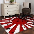 thumbnail image 5 of Japanese Chariot Flag Kitchen Runner Rug 2.7x5 Washable Runners for Hallway Non Slip Red Black Flag Abstract Large Area Rug Indoor Floor Carpet for Bathroom Laundry Entryway Bedroom Living Room, 5 of 8