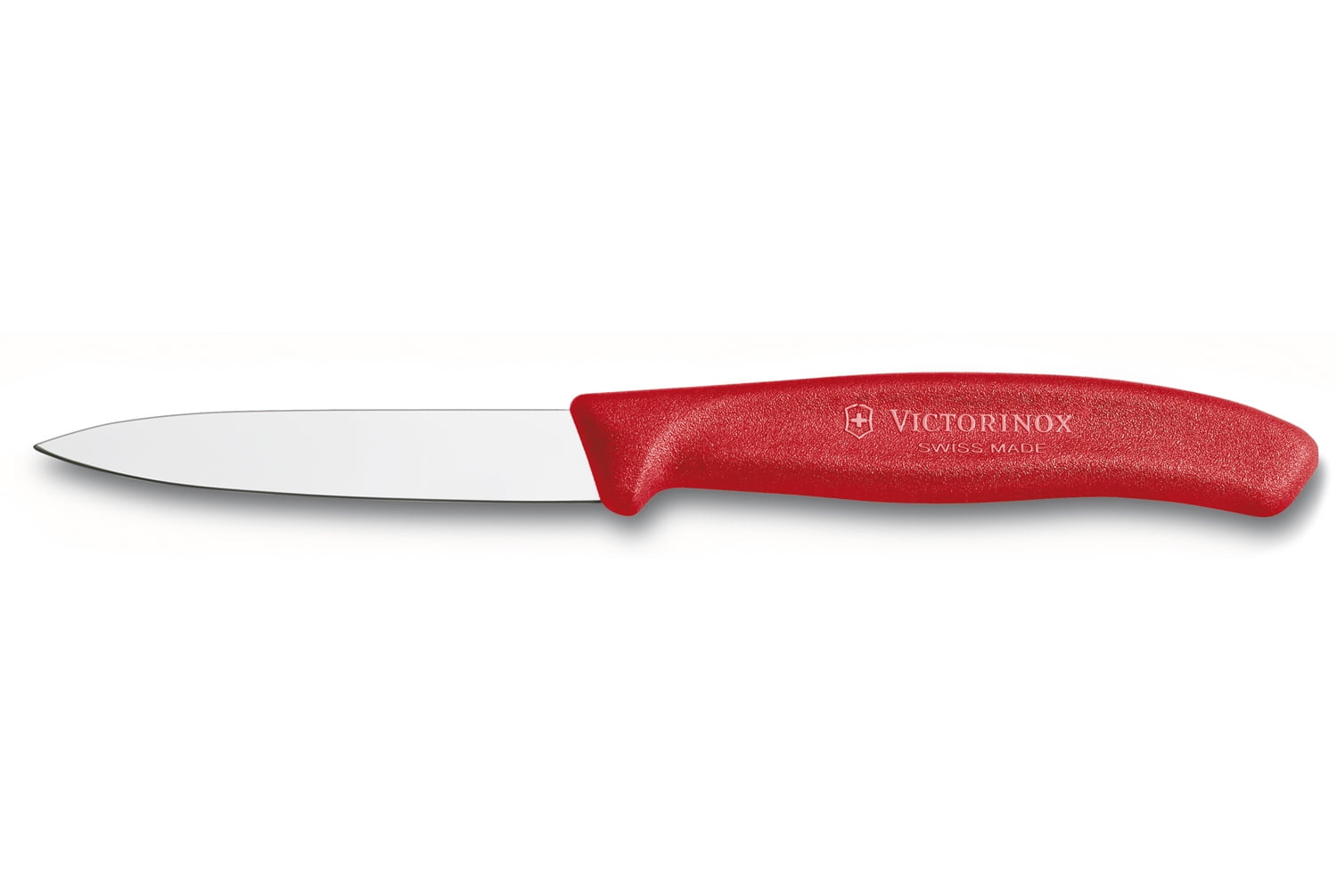 Victorinox Forschner Swiss Classic 3-1/4 inch Paring knife, Spear point, Straight blade, Red handle