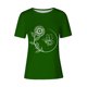 thumbnail image 4 of Tops de Ajuste Suelto para las Mujeres Sudadera Casual Impresa Manga Corta Cuello Redondo Superior, Poliéster, 4 of 4