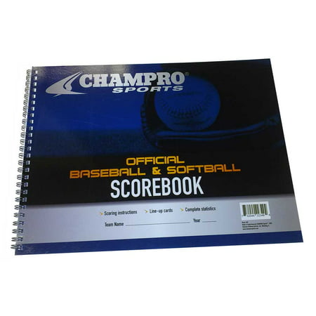 CHAMPRO SPORTS Baseball/Softball Score Book, 18 Player Spaces & Line-up (Best Baseball Scorebook App)