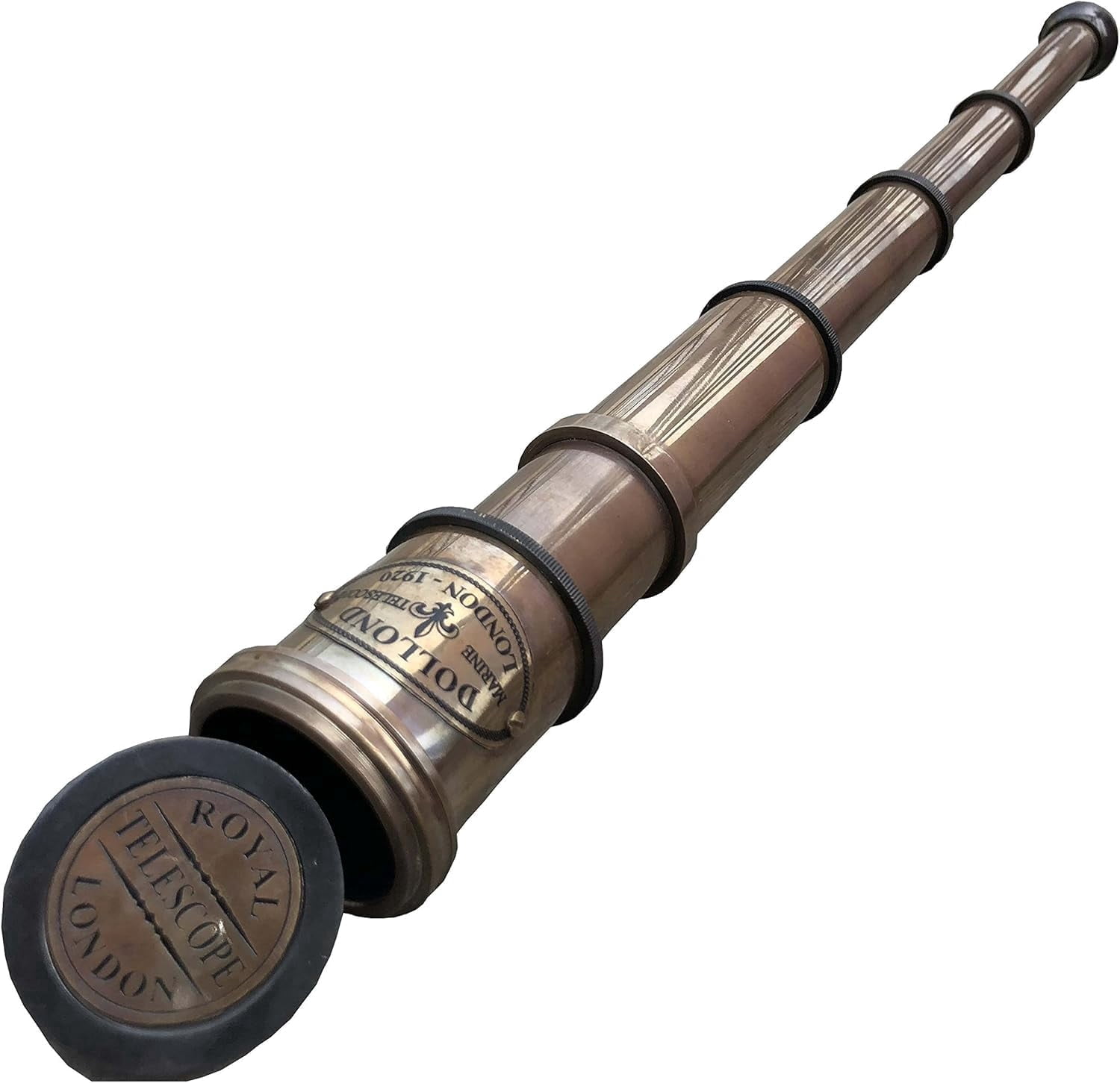 Telescopio Vintage 1920 Dollond London Brass Telescope Artesanía Antiguo Telescopio Marino Spyglass Telescopio Náutico de Mano Antiguo con Caja de Cuero. - Navirock Telescopio Vintage 1920 Dollond London Brass Telescope Artesanía Antiguo Telescopio Marino Spyglass Telescopio Náutico de Mano Antiguo con Caja de Cuero. - Navirock
