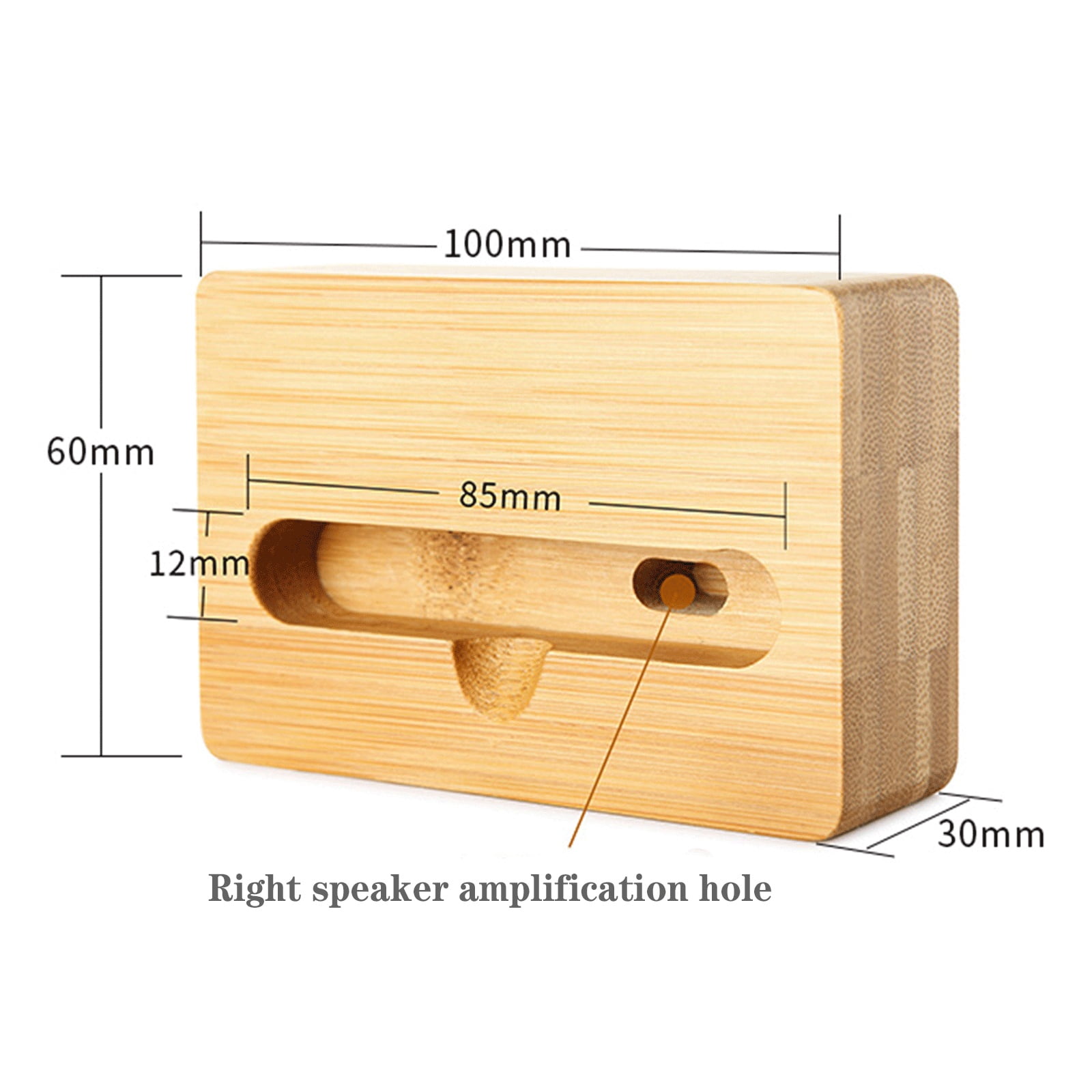 Wood Phone Speaker, Wooden Sound Amplifier Stand Holder, Natural Loudspeaker Mini Cell Phone Stand, Office Desk Accessories, for Home(3pcs)