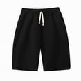 thumbnail image 4 of NOLDARES Toddler Boy Shorts Boys Cotton Shorts Soft Casual Elastic Waist with Pockets Drawstring Kids Summer Clothes(Black,9-10 Years), 4 of 7