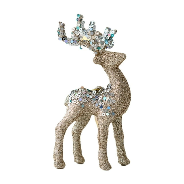 Reno Elk Decoración del de Navidad / Estatua de brillo Artesanía de bricolaje Colgante de ciervo decorativo para fiesta Jardín Interior champán Colco Colgante de alce