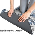thumbnail image 3 of Blue Paisley and Floral Pattern Hot Yoga Mat Towel Non Slip for Hot Yoga - Quick-Drying Yoga Mat Cover with 4 Corner Pockets with Travel Bag - Hot Yoga Towel Non Slip 70"x26", 3 of 6