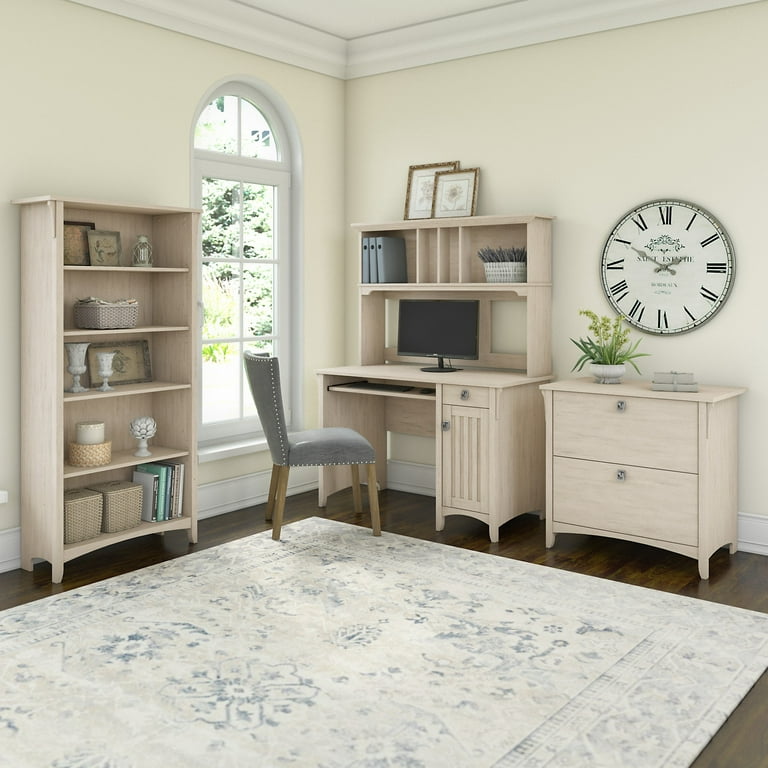 Bush furniture salinas 5 shelf bookcase in antique white discount