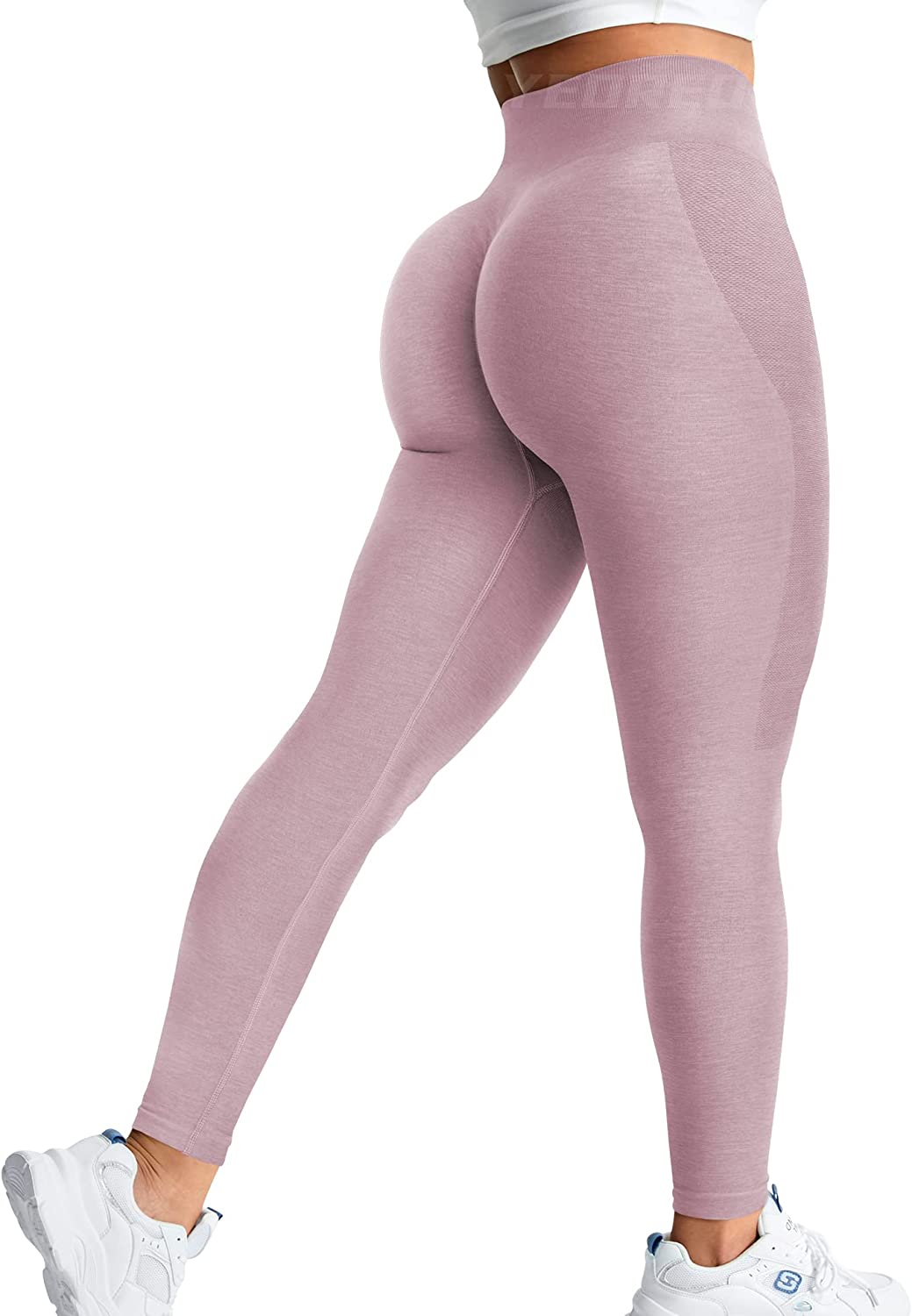 FINUKON Workout Leggings for Women Seamless Scrunch Butt Lifting Leggings  High Waisted Booty Yoga Pants Compression Tights at  Women’s Clothing