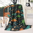 thumbnail image 2 of DarkBlue Cartoon Dinosaurs Names Pattern Blanket,Comfortable Soft Lamb Wool Throw Blanket,All Season,Warm Lightweight Blankets for Sofa Bed Couch Living Room Chair,60"x80", 2 of 4