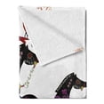 thumbnail image 2 of Ethnic Soft Flannel Fleece Throw Blanket, Abstract Design of a Woman on a Horse with a Bird Animal Fun Image, Cozy Plush for Indoor and Outdoor Use, 50" x 70", Multicolor, by Ambesonne, 2 of 5