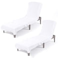 thumbnail image 1 of Fundas para Chaise Lounge Americanas de Lino Suave 86x32 cm Blancas 2 piezas, 1 of 7