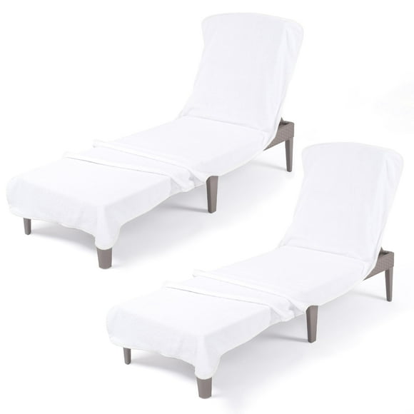 Fundas para Chaise Lounge Americanas de Lino Suave 86x32 cm Blancas 2 piezas